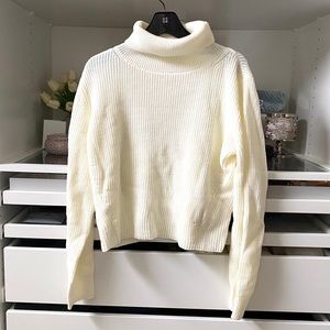 Cozy SHEIN TurtleNeck Sweater - Milky White Color